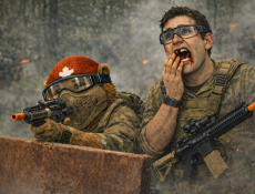 It only take one bb - wear an airsoft mask